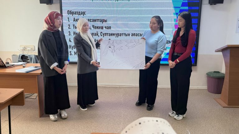 В КГУ состоялся открытый урок на тему «Проведение идейно-тематического анализа художественного произведения» (на примере повести Ч.Айтматова «Ранние журавли»)